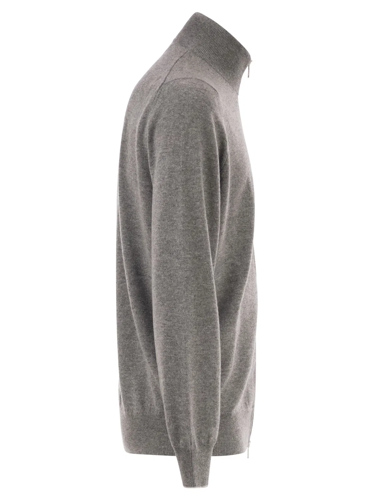 Brunello Cucinelli High-Necked Cashmere Cardigan With Zip