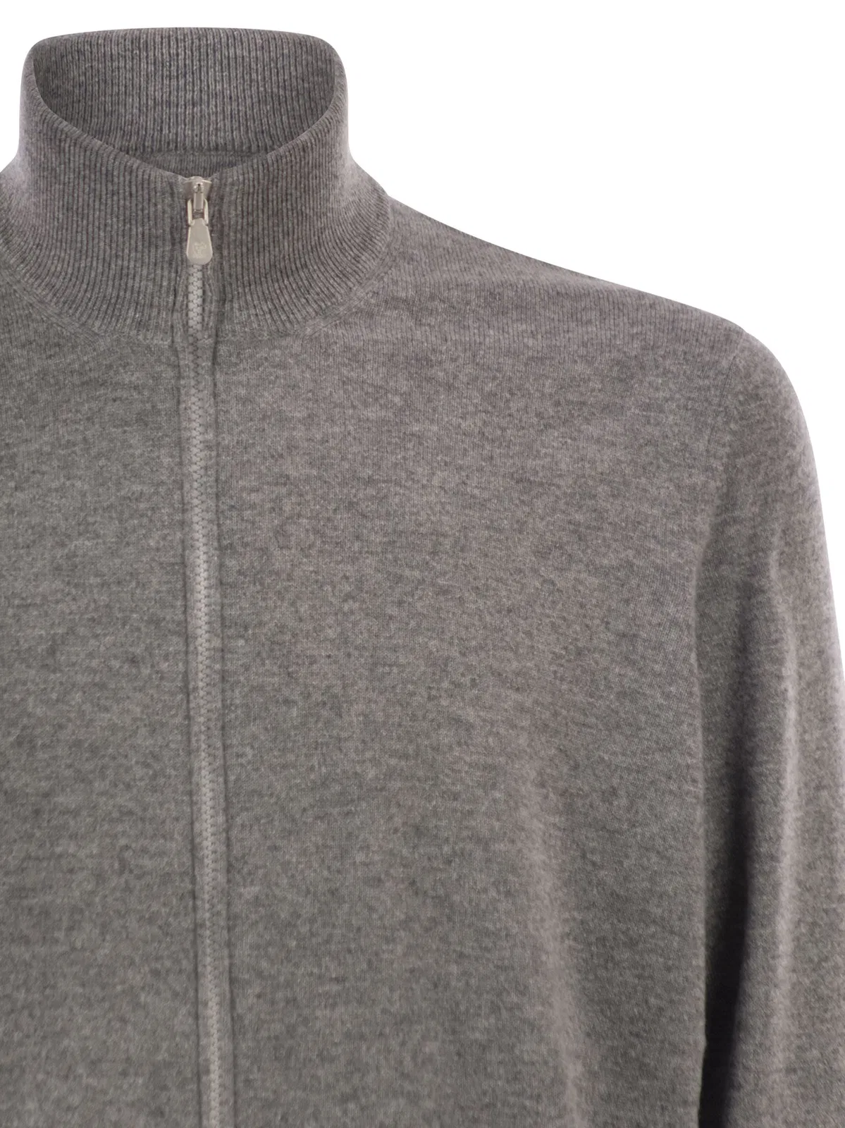 Brunello Cucinelli High-Necked Cashmere Cardigan With Zip