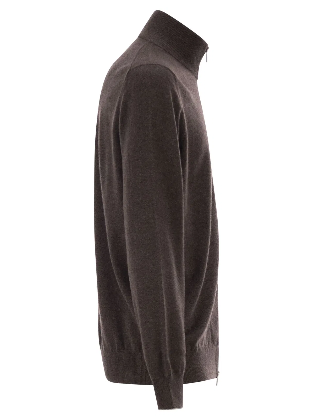 Brunello Cucinelli High-Necked Cashmere Cardigan With Zip
