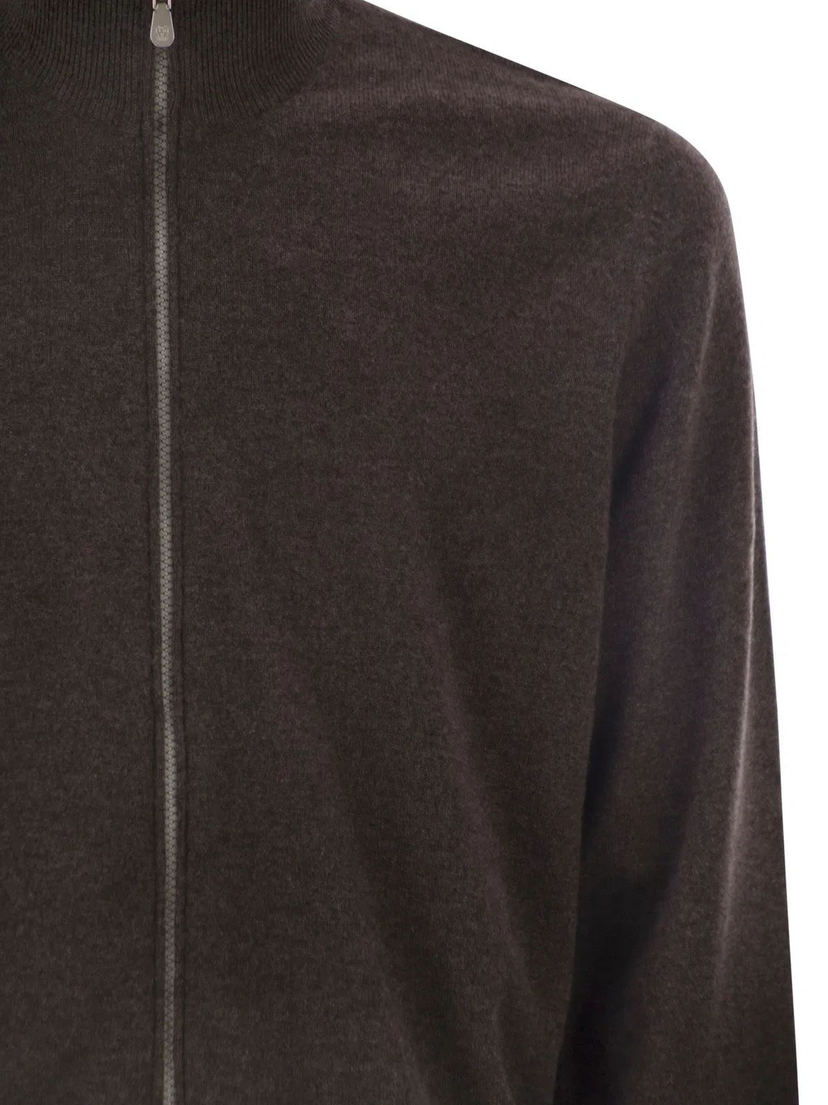 Brunello Cucinelli High-Necked Cashmere Cardigan With Zip