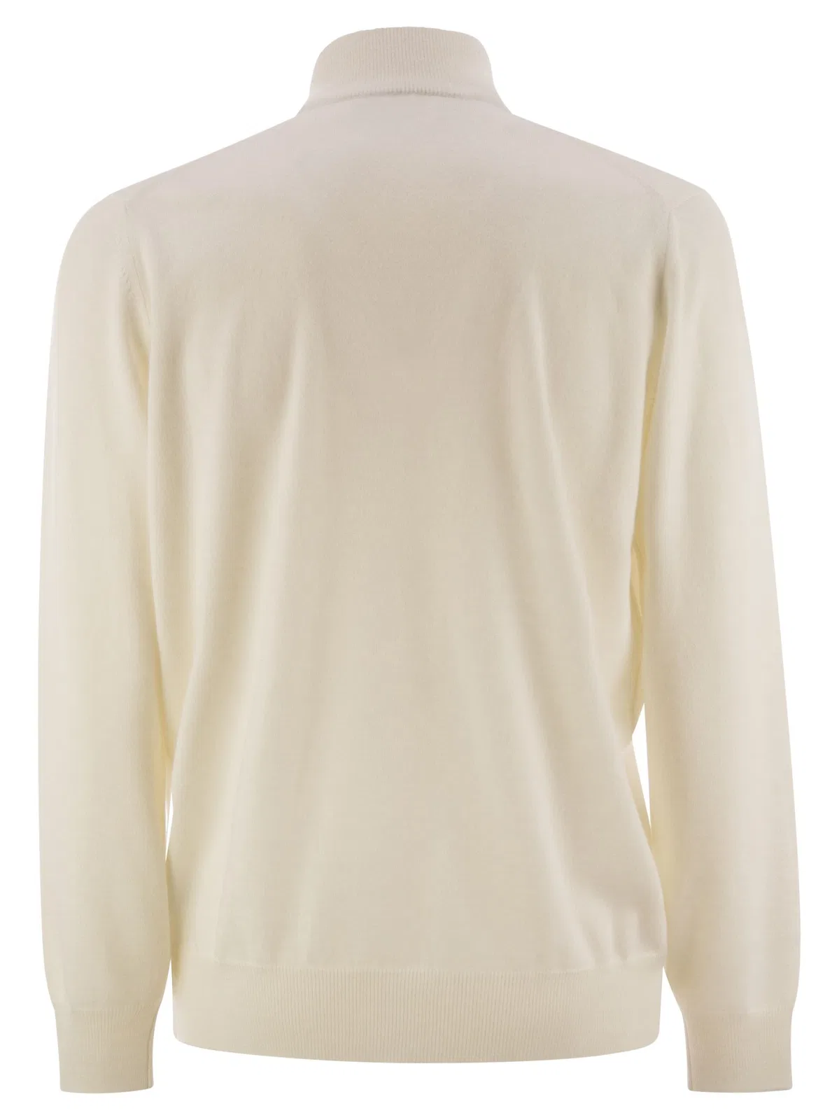 Brunello Cucinelli High-Necked Cashmere Sweater With Zip Op