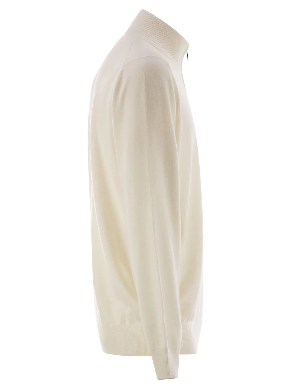 Brunello Cucinelli High-Necked Cashmere Sweater With Zip Op