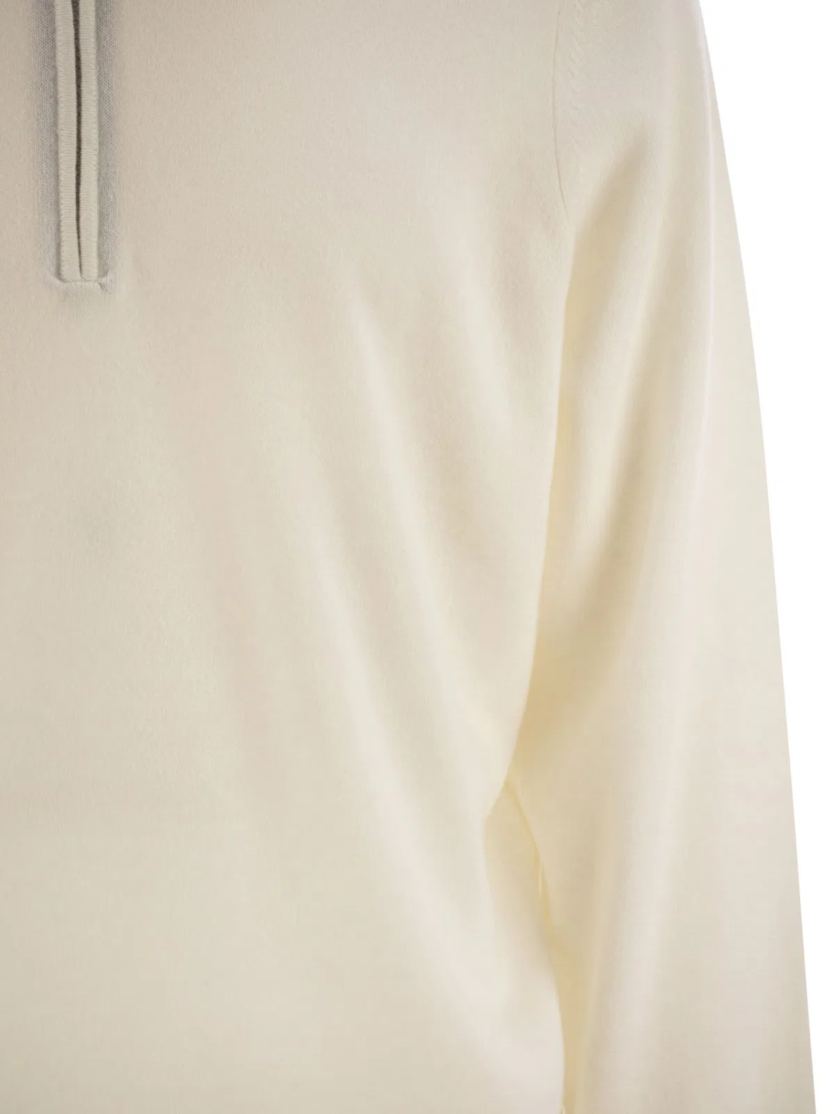 Brunello Cucinelli High-Necked Cashmere Sweater With Zip Op