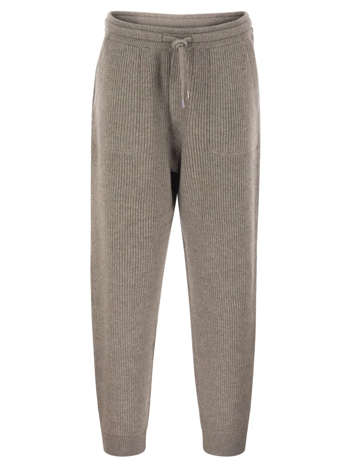 Brunello Cucinelli Cashmere Rib Knit Joggers With Drawstrin