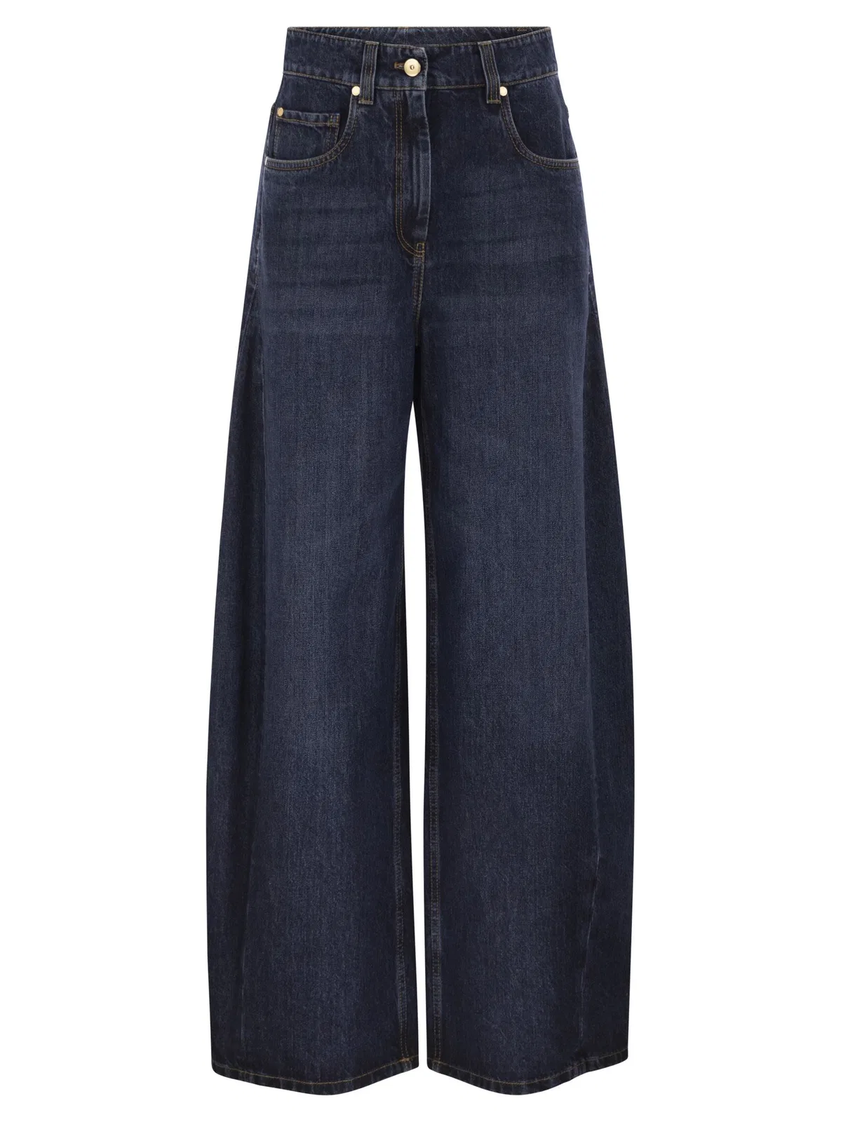 Brunello Cucinelli Wide-Leg Cotton Denim Jeans