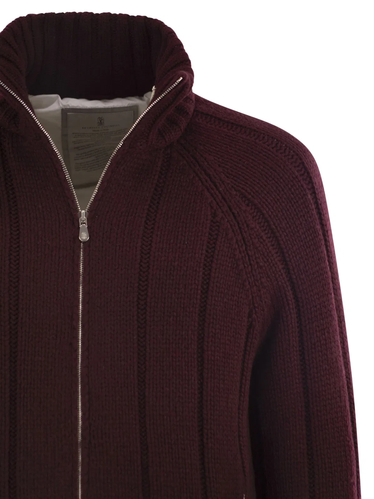 Brunello Cucinelli Cashmere Knit Down Jacket With Zip