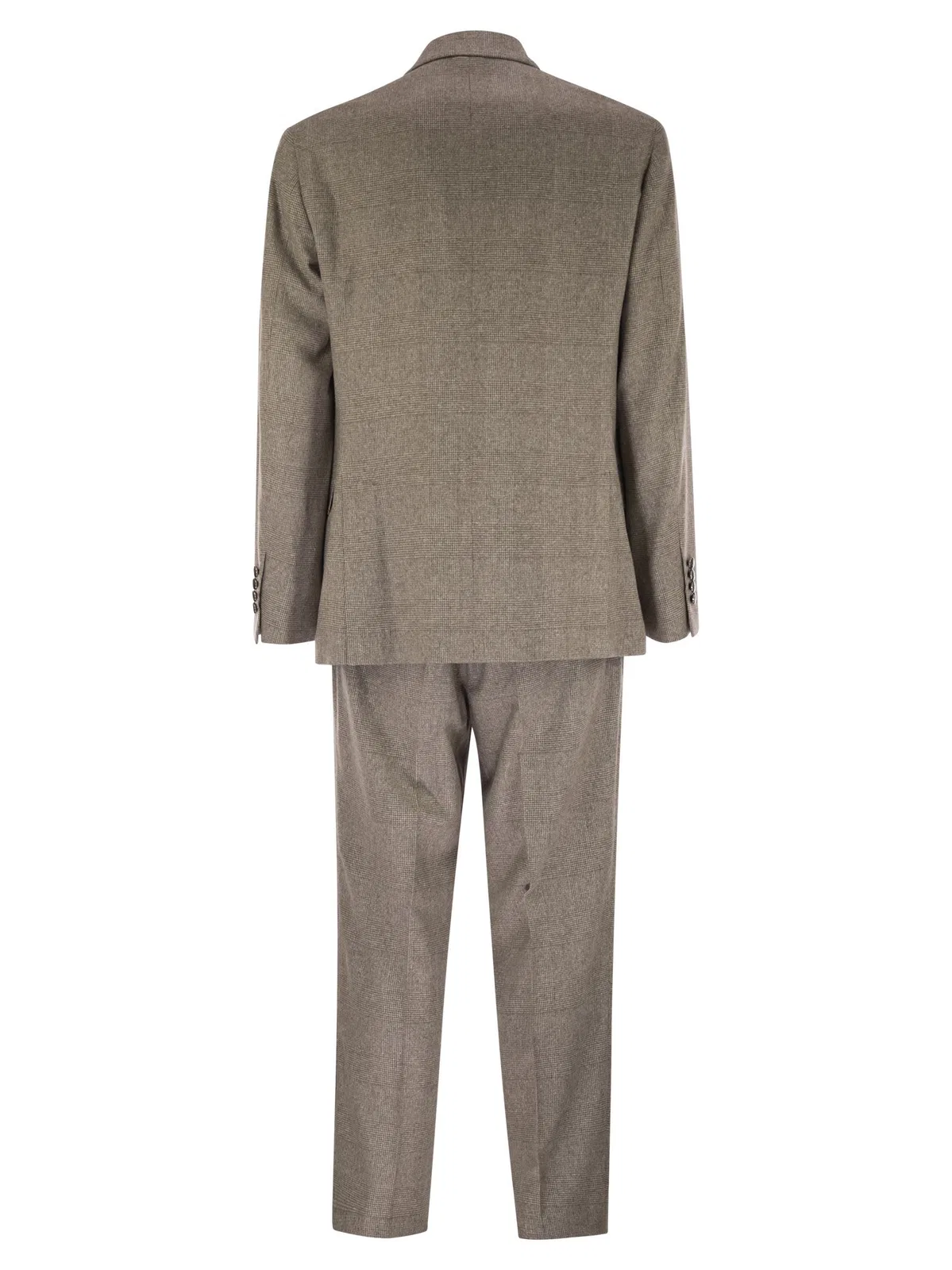 Brunello Cucinelli Prince Of Wales Flannel Suit In Silk, Wo