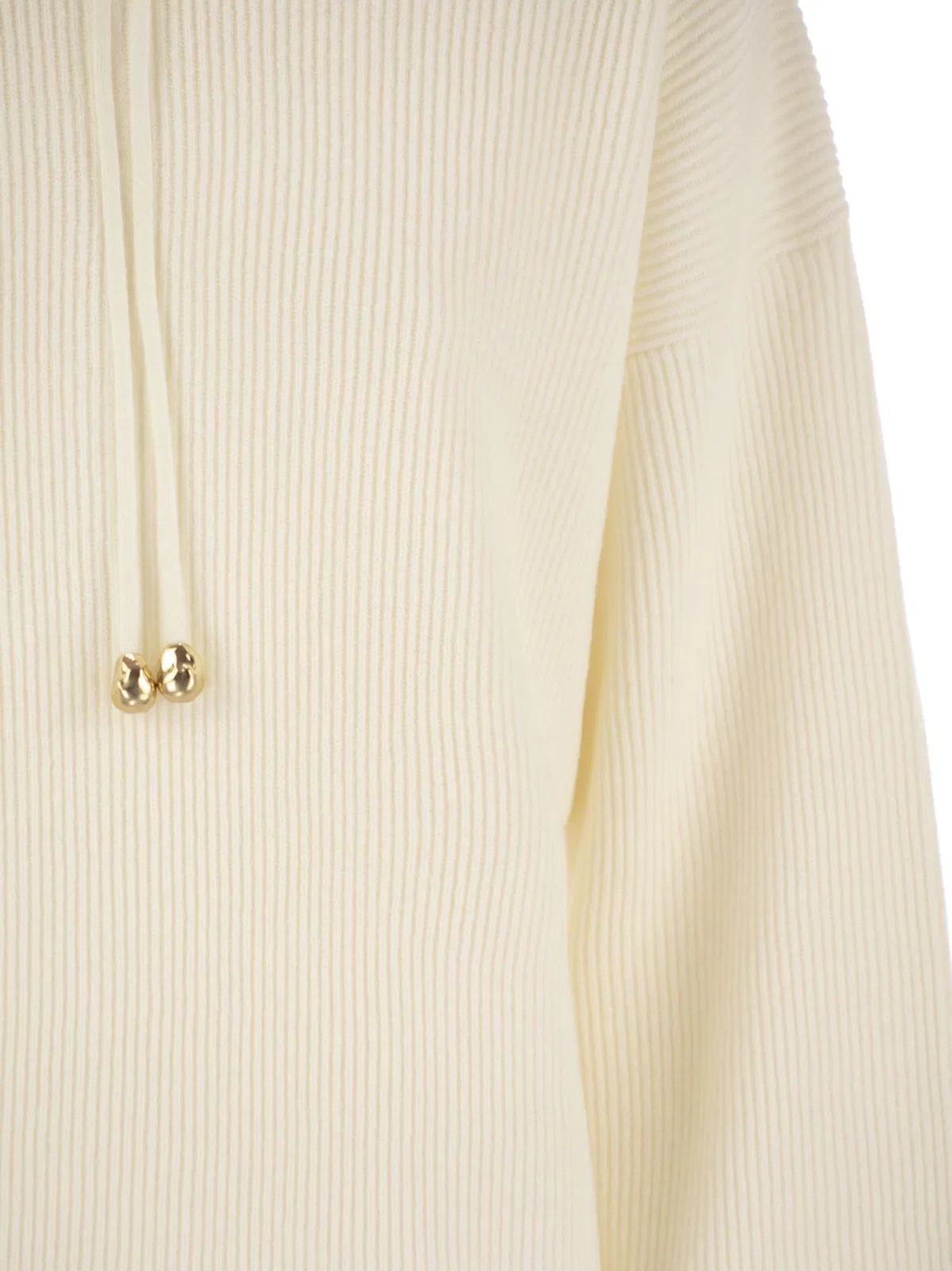 Fabiana Filippi English Ribbed Hooded Sweater