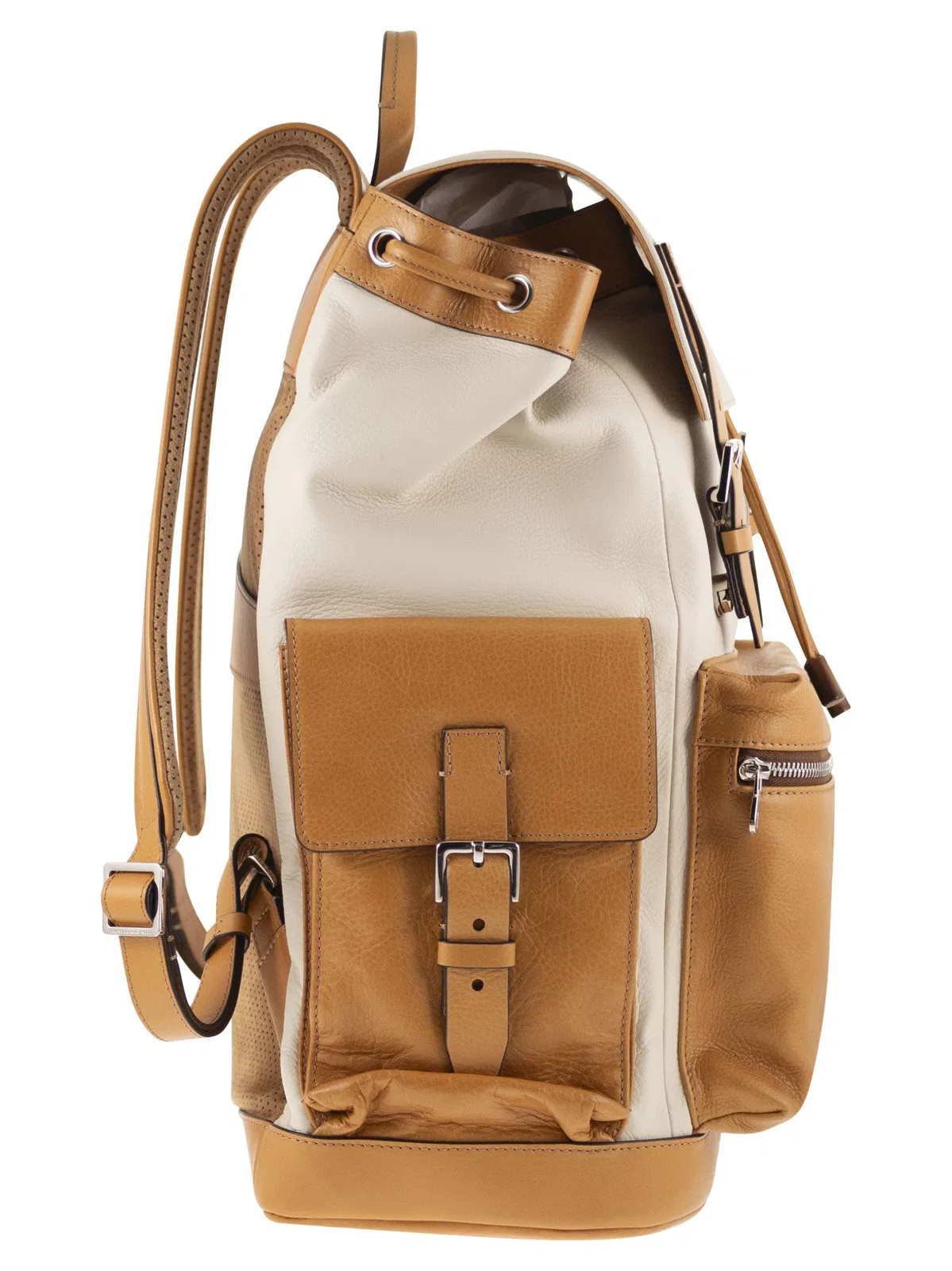 Brunello Cucinelli City Backpack In Grained Calfskin And Co