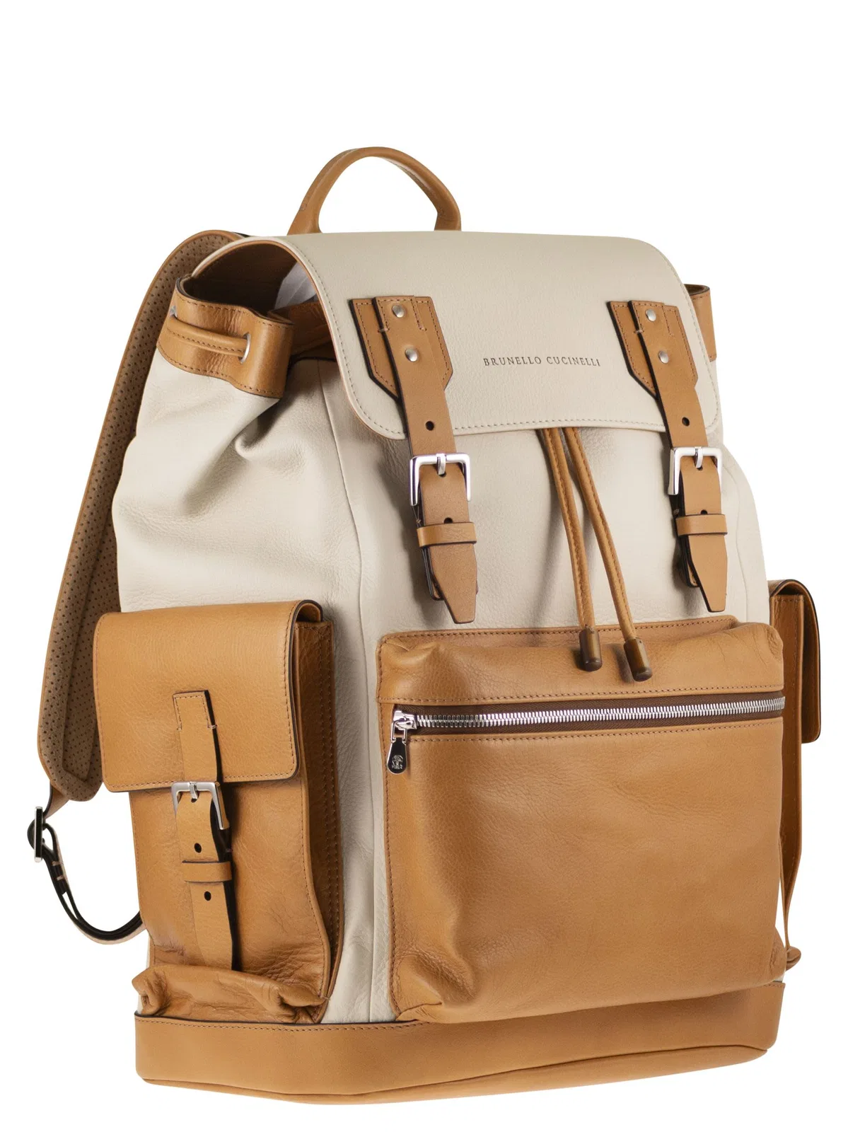 Brunello Cucinelli City Backpack In Grained Calfskin And Co