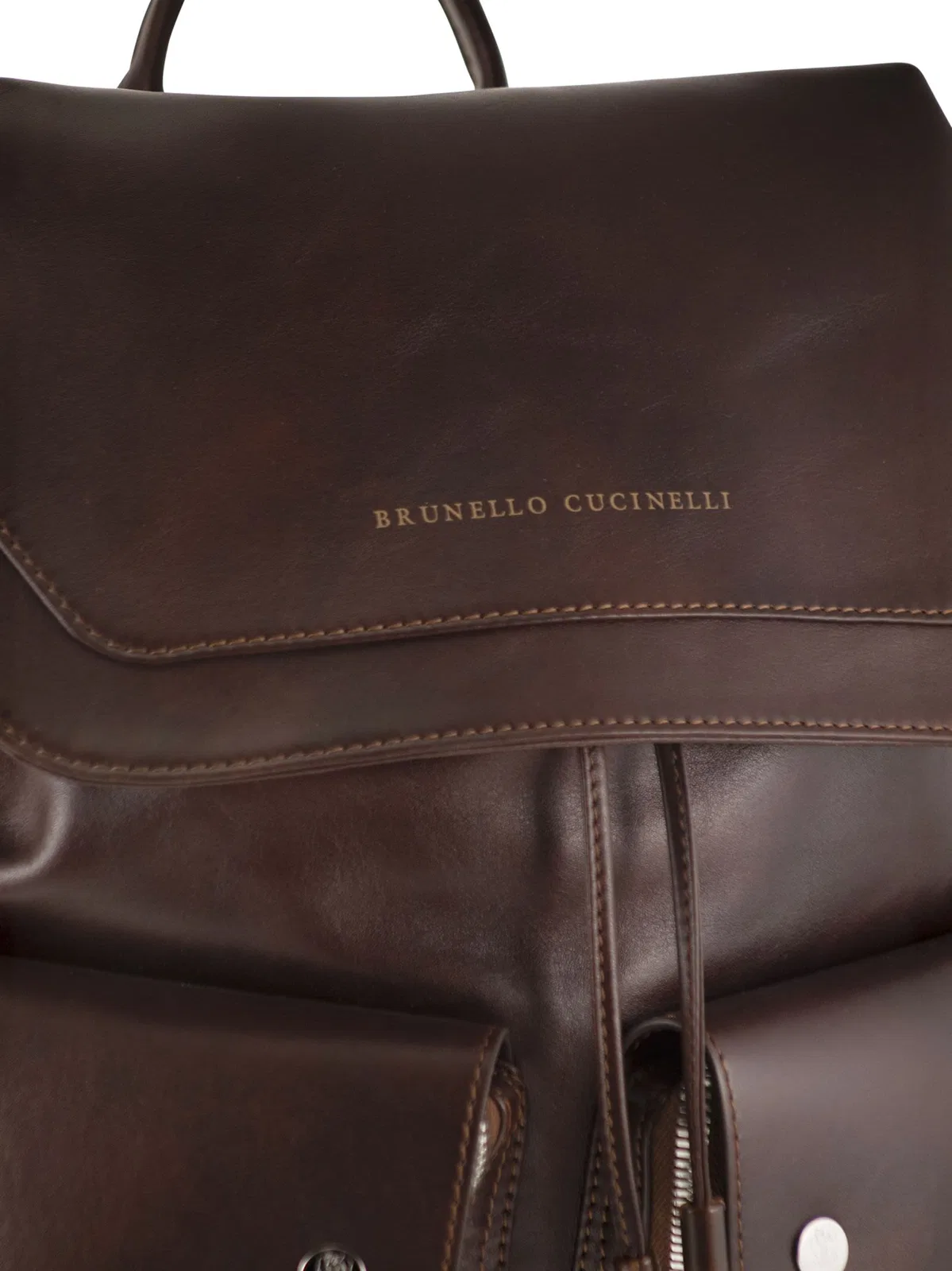 Brunello Cucinelli Leather Backpack With Utility Pockets