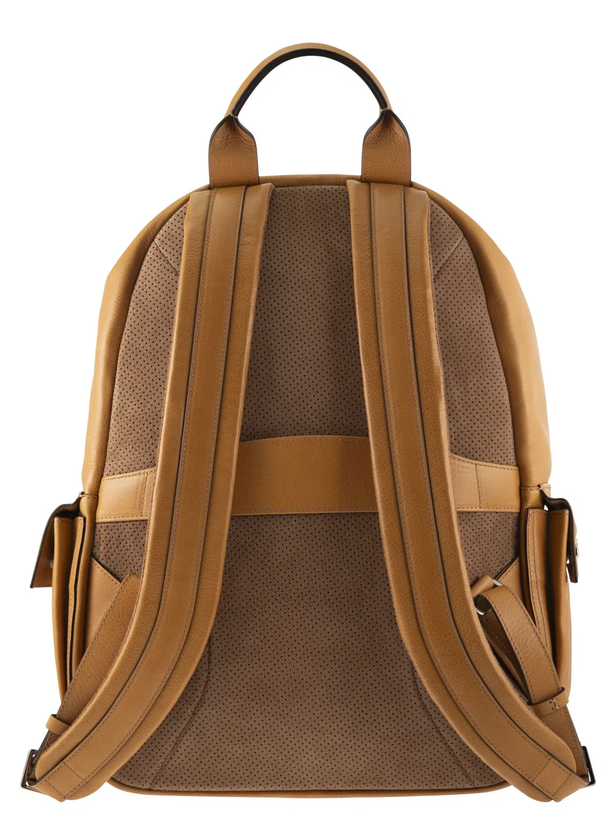 Brunello Cucinelli Grained Leather Backpack With Patch Pock