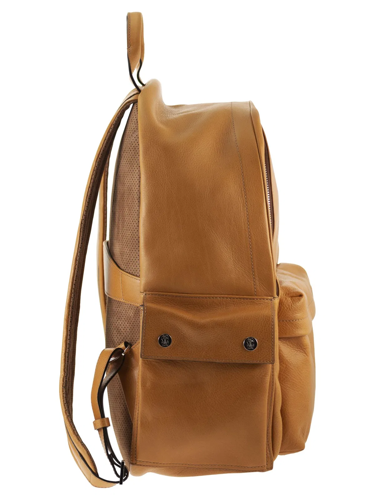 Brunello Cucinelli Grained Leather Backpack With Patch Pock