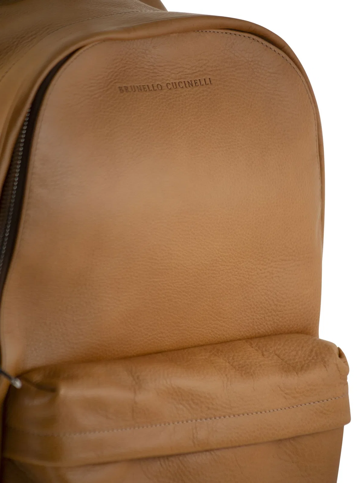 Brunello Cucinelli Grained Leather Backpack With Patch Pock