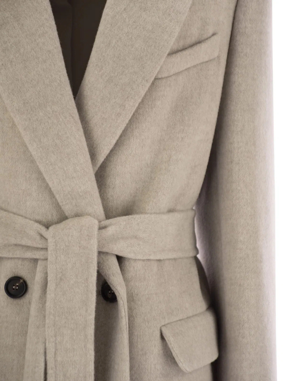 Brunello Cucinelli Double-Breasted Coat In Virgin Wool And