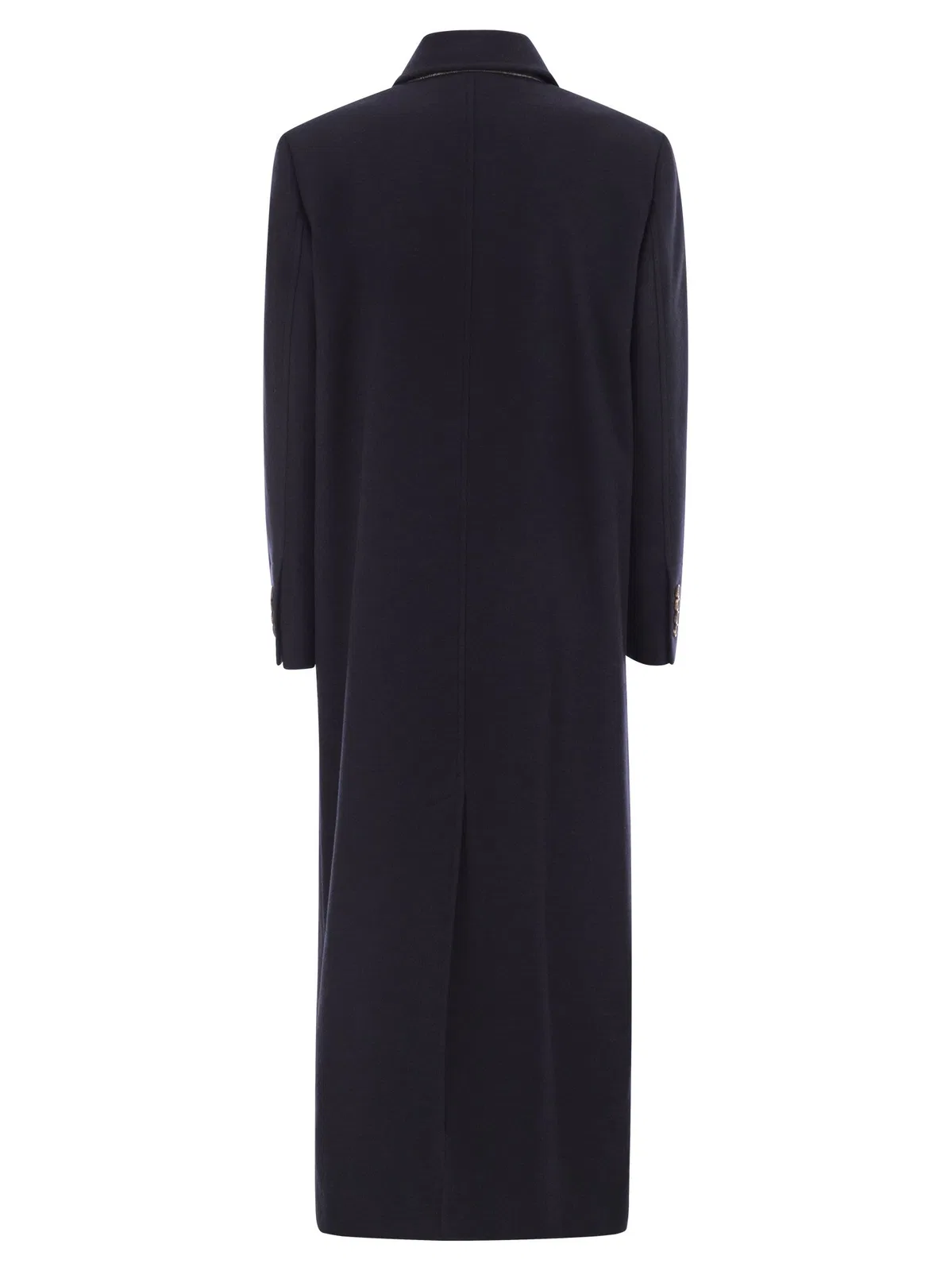 Brunello Cucinelli Long Wool Coat With Jewellery