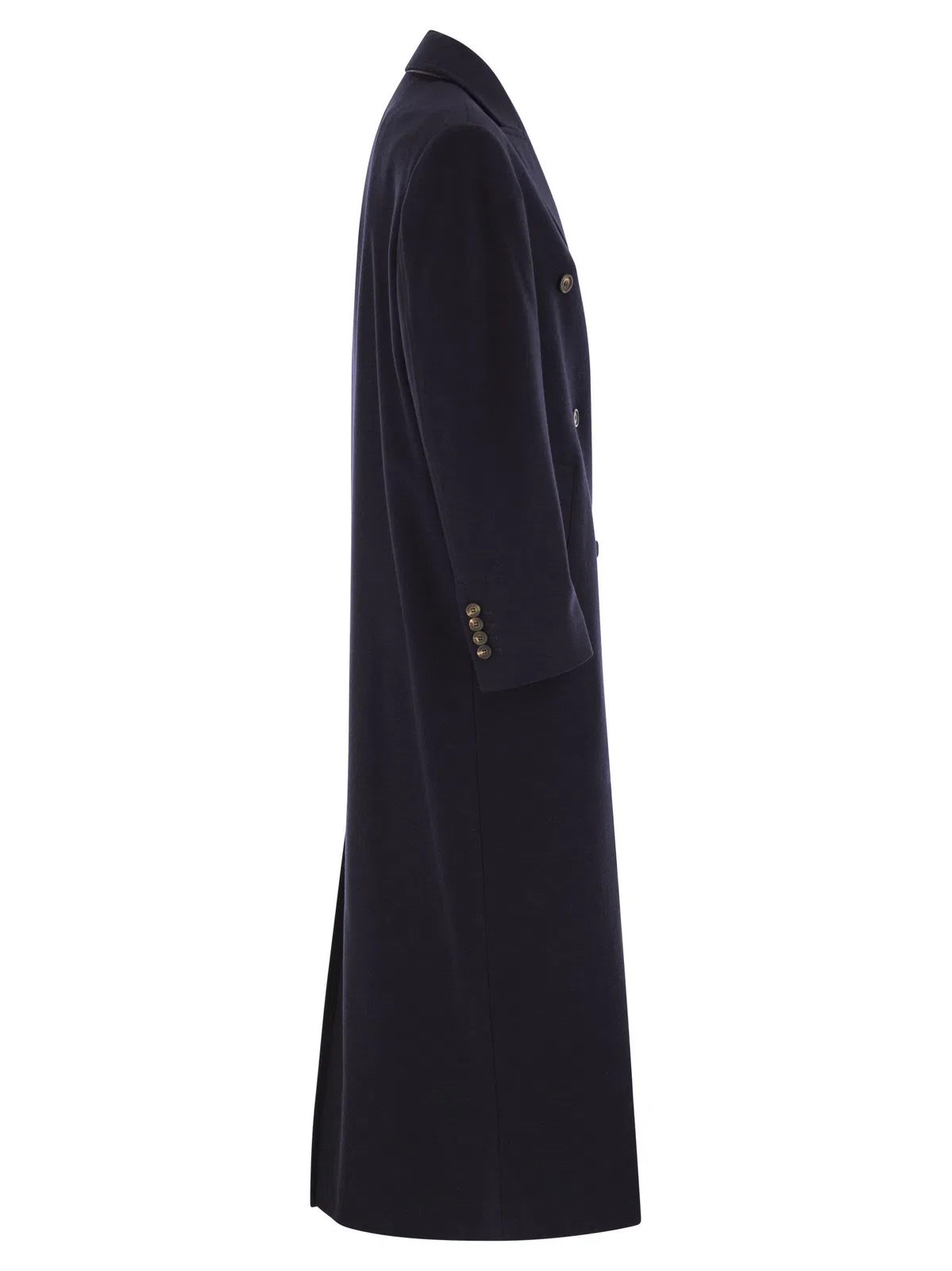 Brunello Cucinelli Long Wool Coat With Jewellery