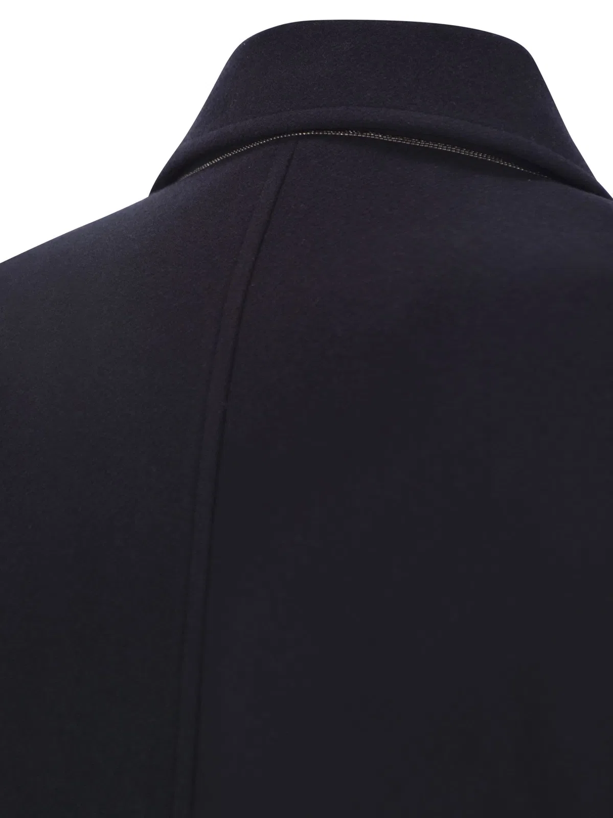 Brunello Cucinelli Long Wool Coat With Jewellery