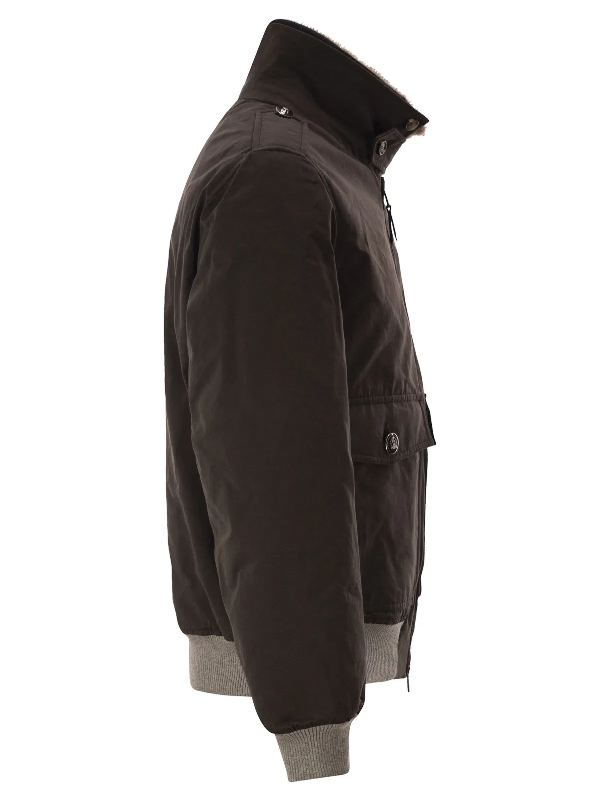 Brunello Cucinelli Padded Bomber Jacket With Shearling Coll
