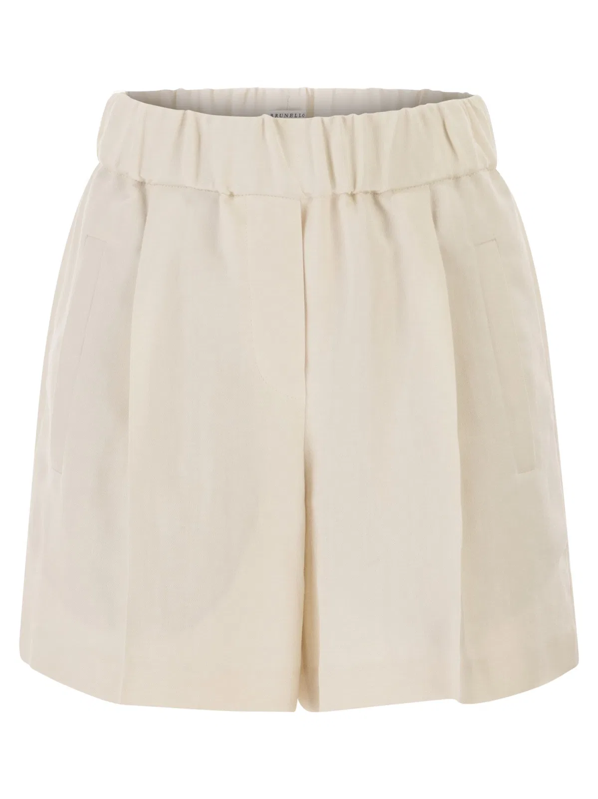Brunello Cucinelli Baggy Shorts In Fluid Viscose And Linen 