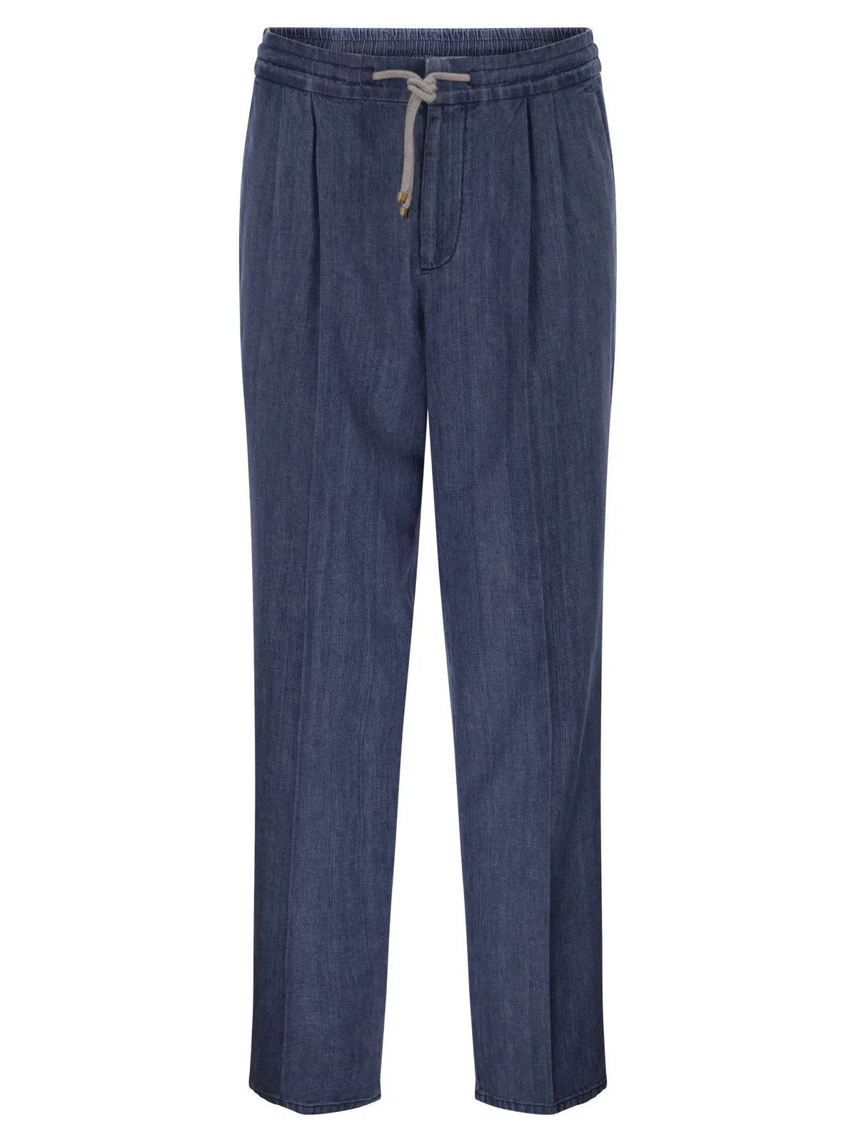 Brunello Cucinelli Lightweight Denim Trousers With Drawstri