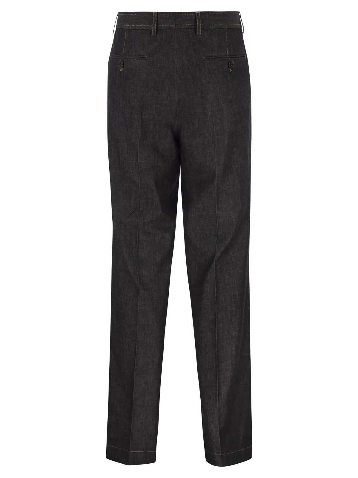 Brunello Cucinelli Tailored Cotton Denim Trousers With Plea