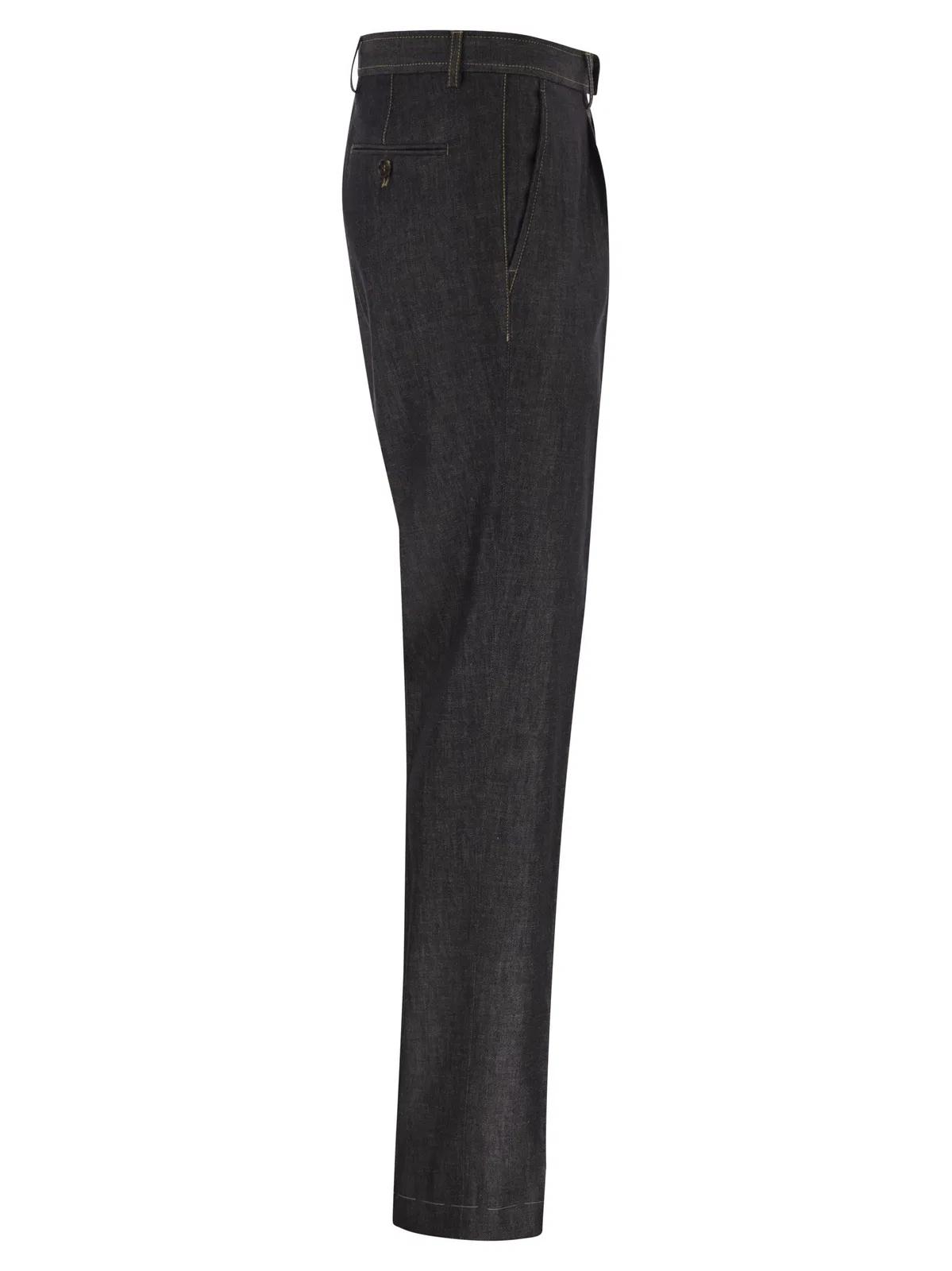 Brunello Cucinelli Tailored Cotton Denim Trousers With Plea