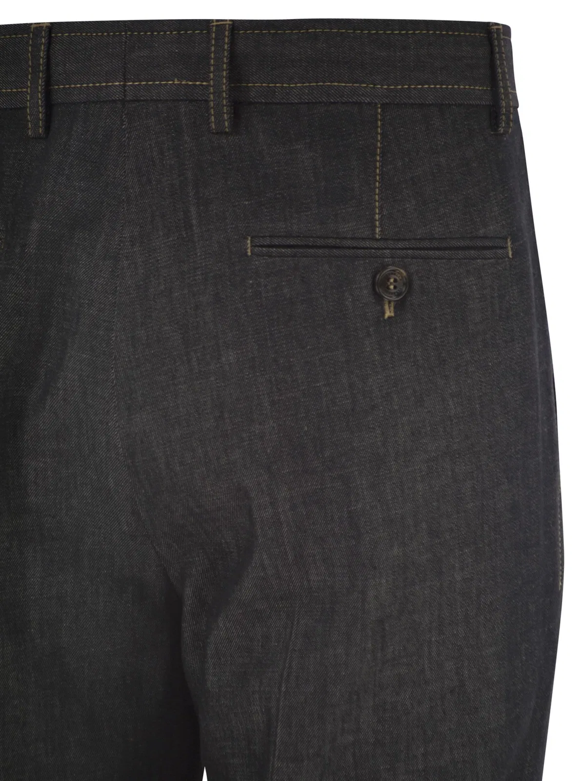 Brunello Cucinelli Tailored Cotton Denim Trousers With Plea