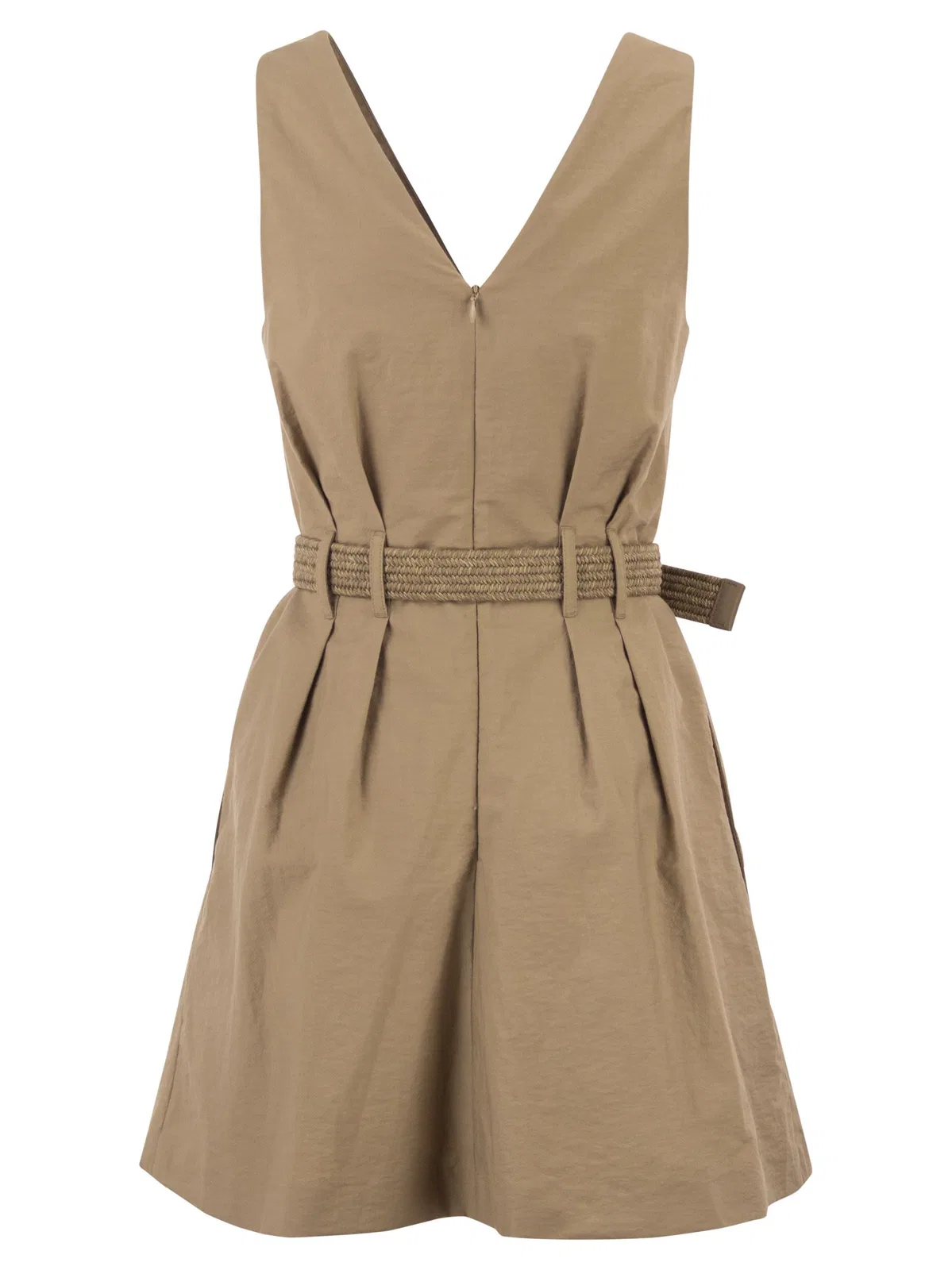 Brunello Cucinelli Sleeveless Dress With Braided Belt