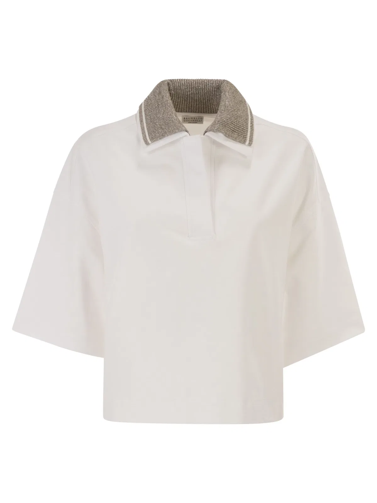 Brunello Cucinelli Interlock Couture Polo Shirt With Sparkl