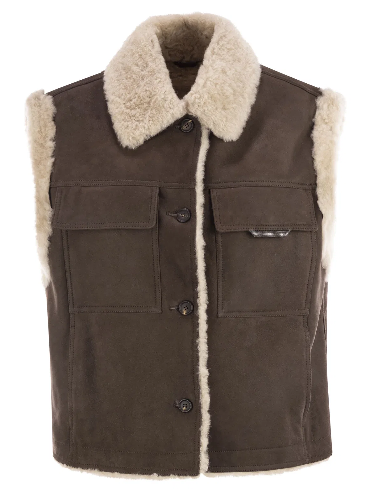 Brunello Cucinelli Sleeveless Shearling Outerwear