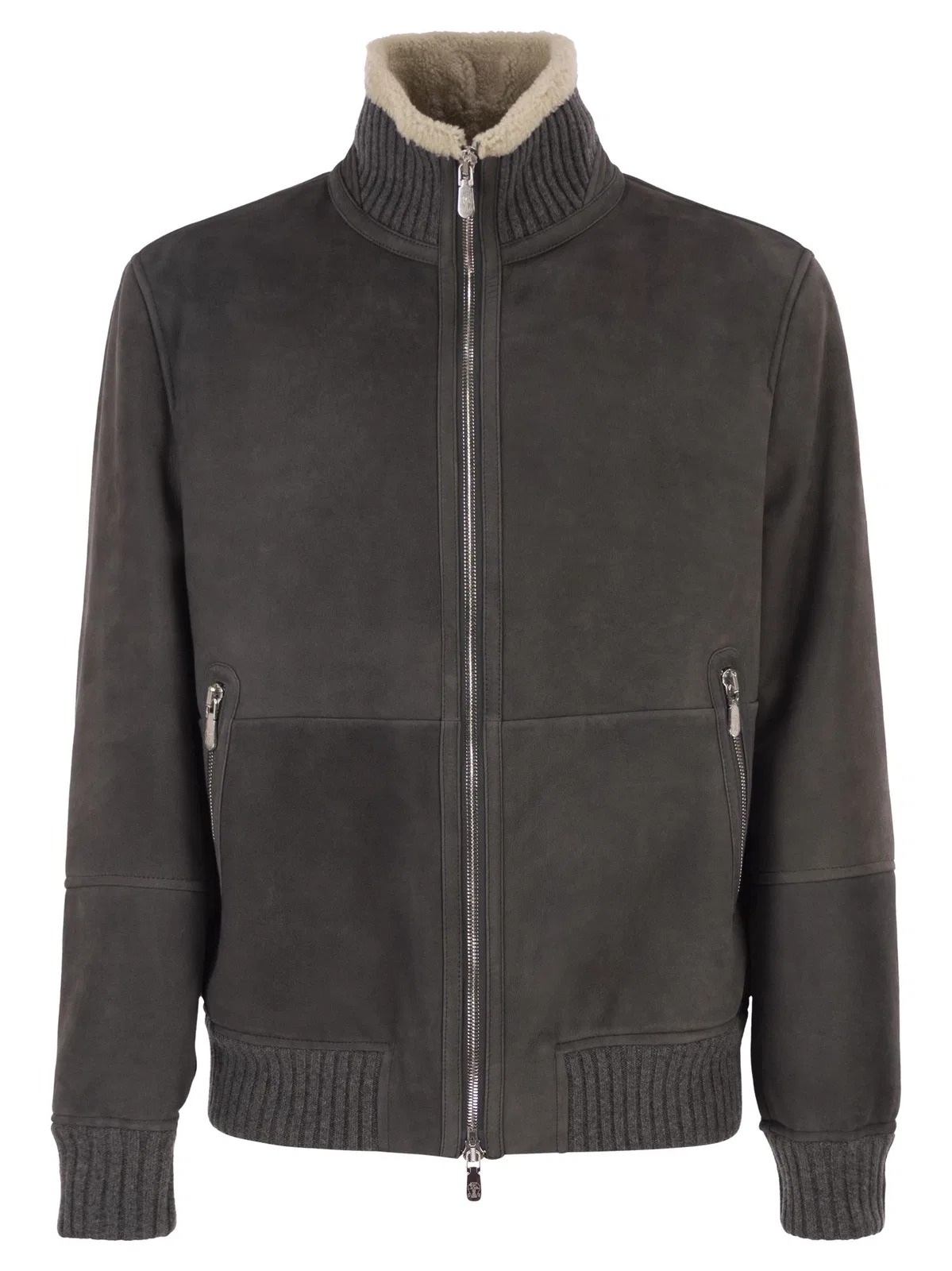 Brunello Cucinelli Shearling Aviator Jacket With Cashmere K