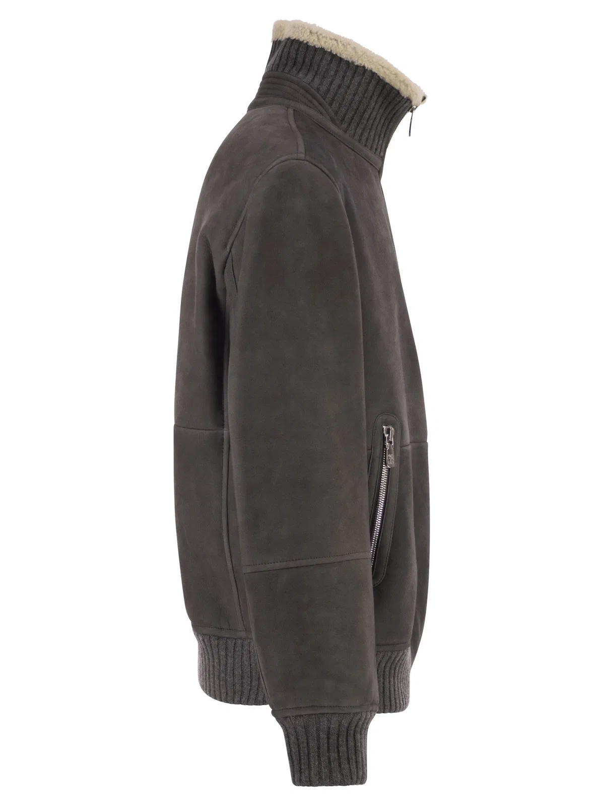 Brunello Cucinelli Shearling Aviator Jacket With Cashmere K