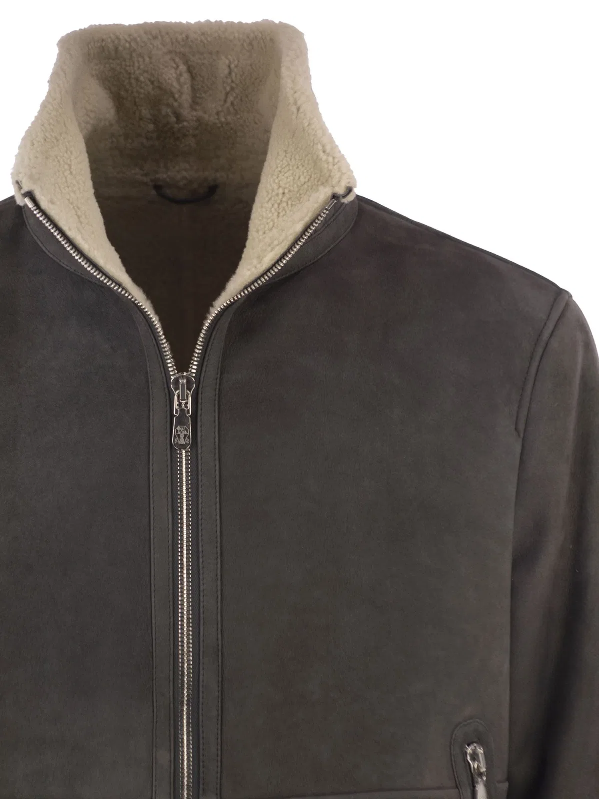 Brunello Cucinelli Shearling Aviator Jacket With Cashmere K