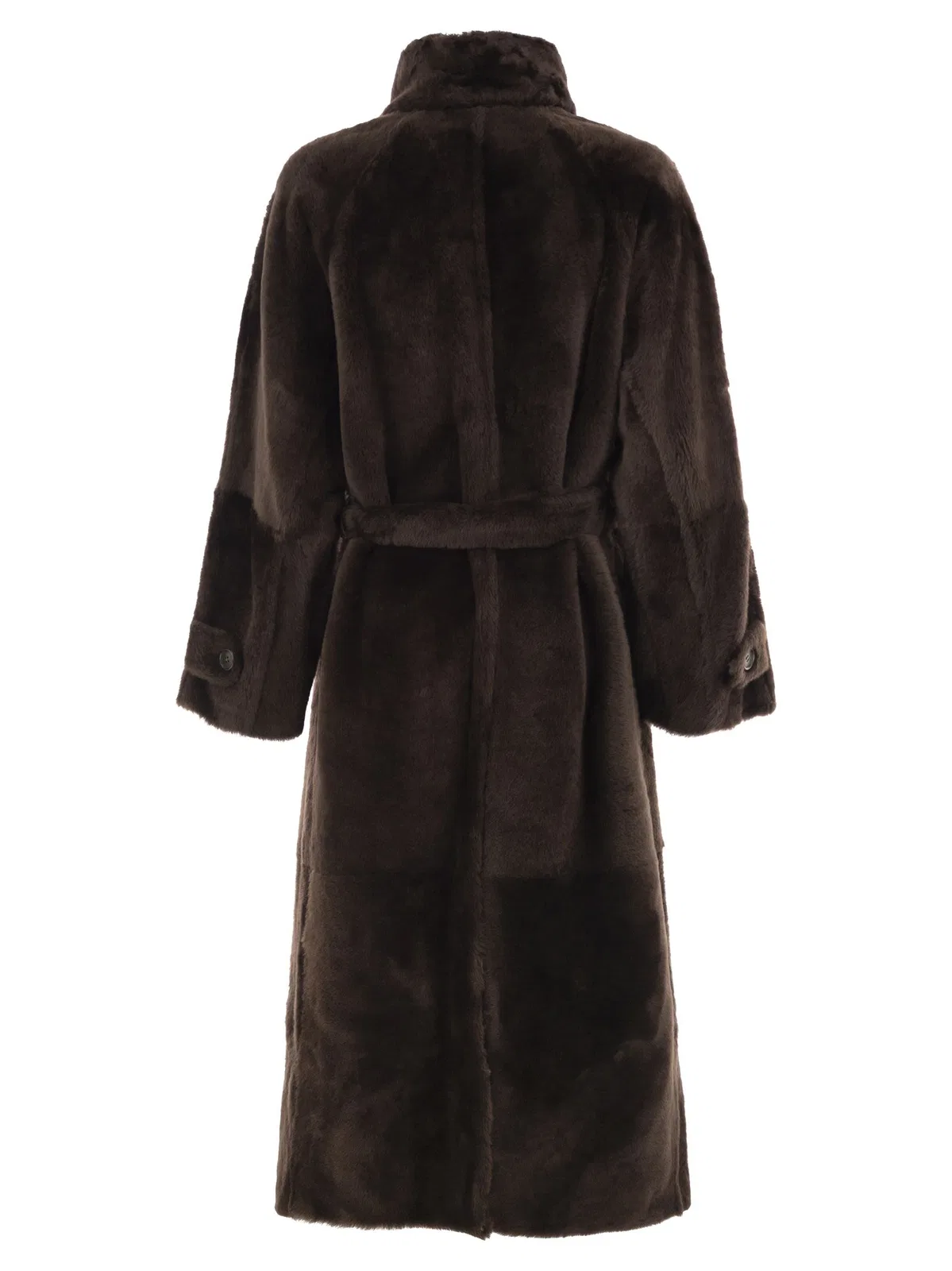 Brunello Cucinelli Long Shearling Coat With Belt