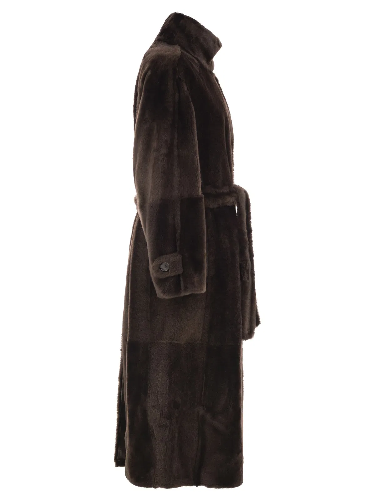 Brunello Cucinelli Long Shearling Coat With Belt