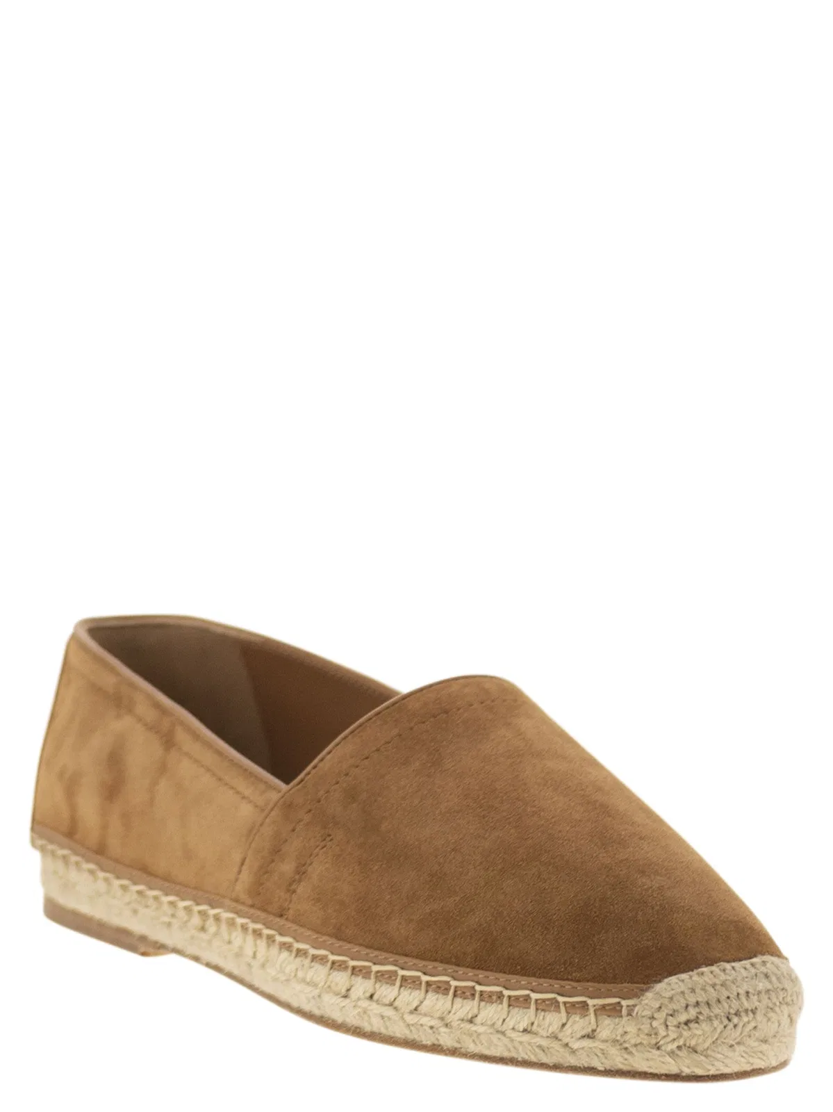Brunello Cucinelli Washed Suede Espadrilles With Beading