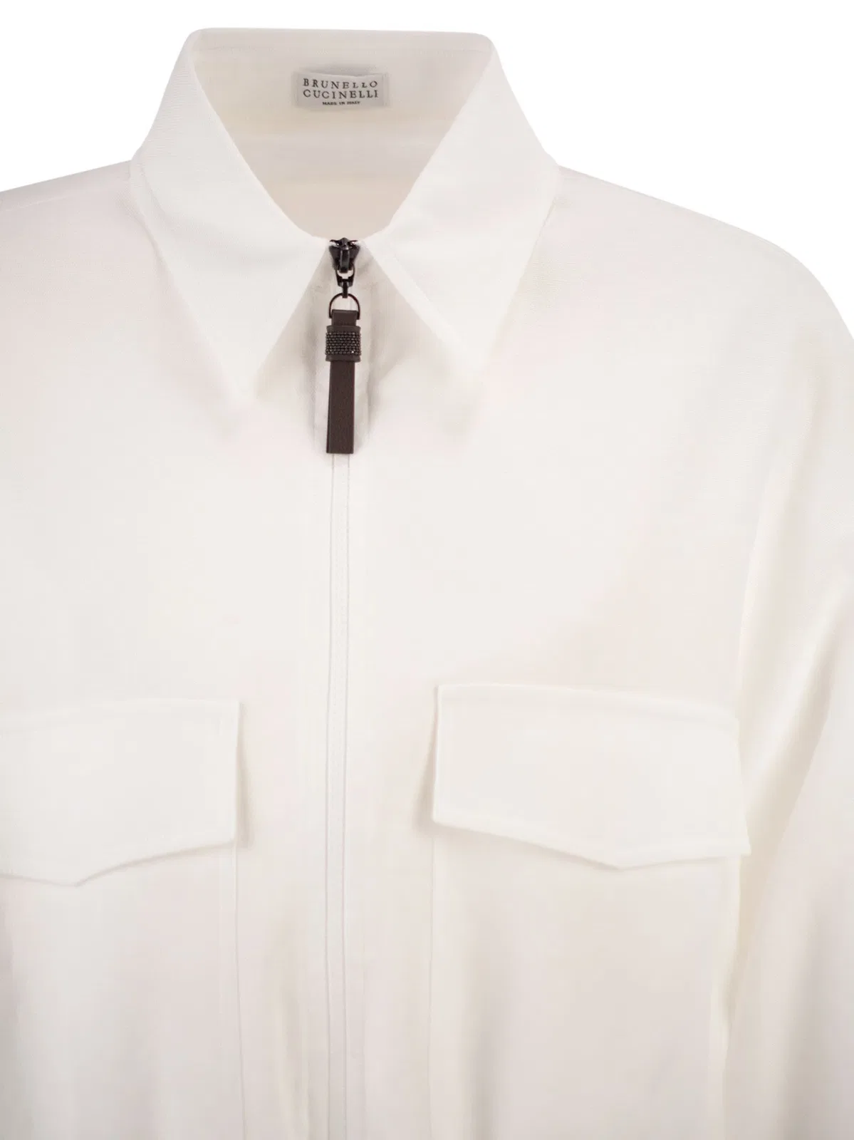 Brunello Cucinelli Cotton Canvas Outerwear With Shiny Zip P