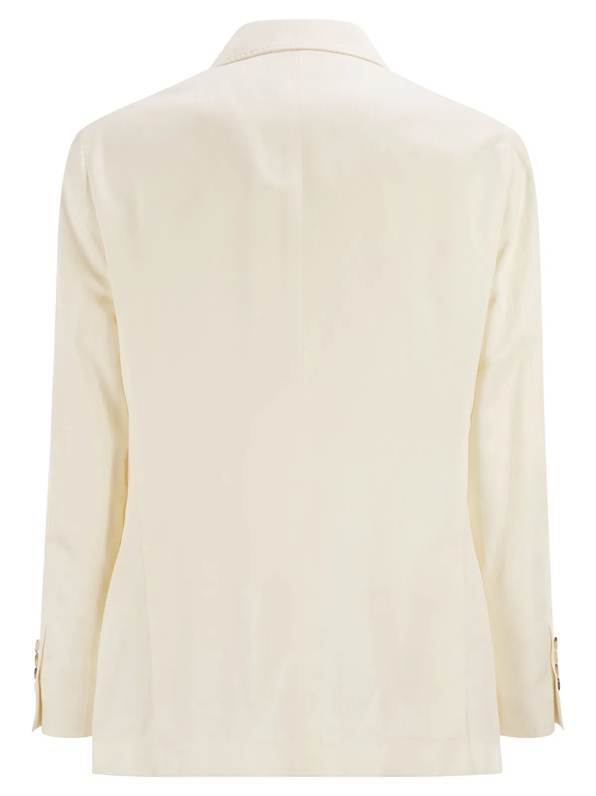 Brunello Cucinelli Double-Breasted Jacket In Silk And Linen