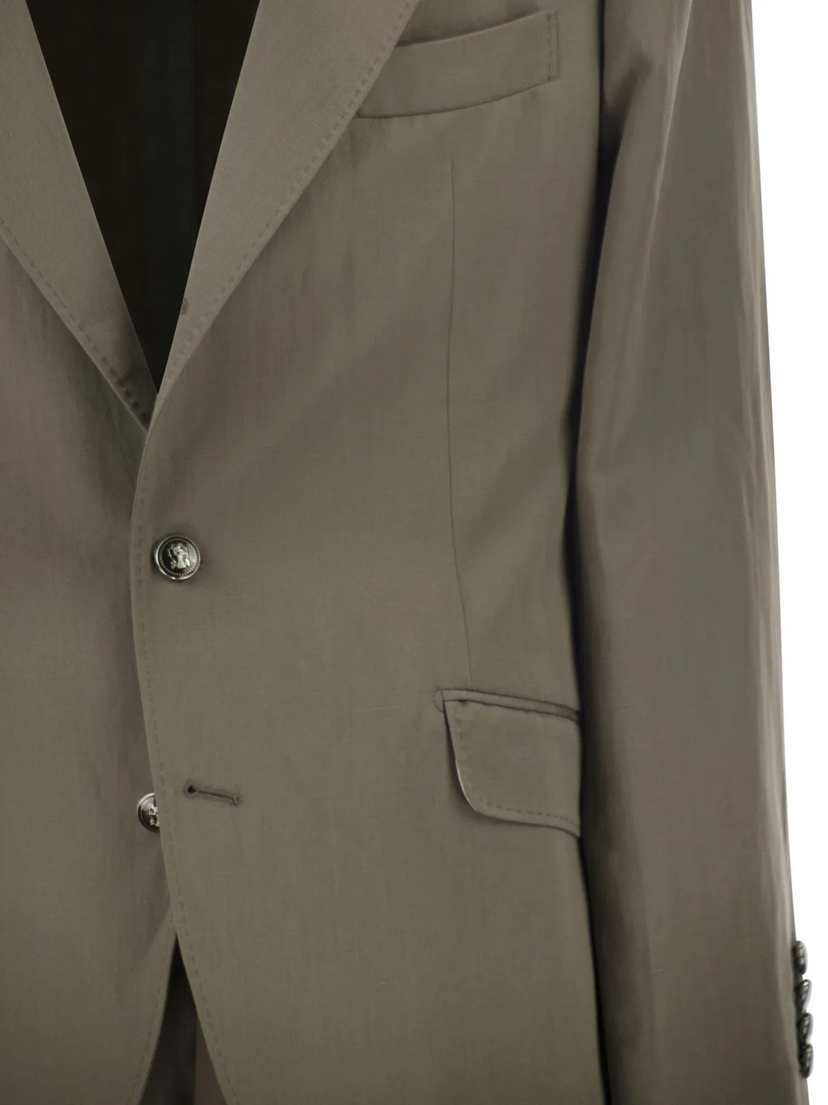 Brunello Cucinelli Silk And Linen Tailored Suit With Single