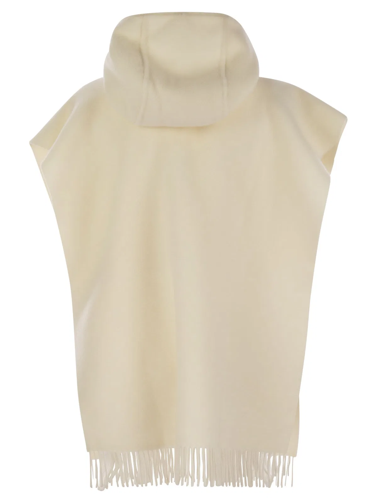 Brunello Cucinelli Double Knit Wool And Cashmere Poncho Wit