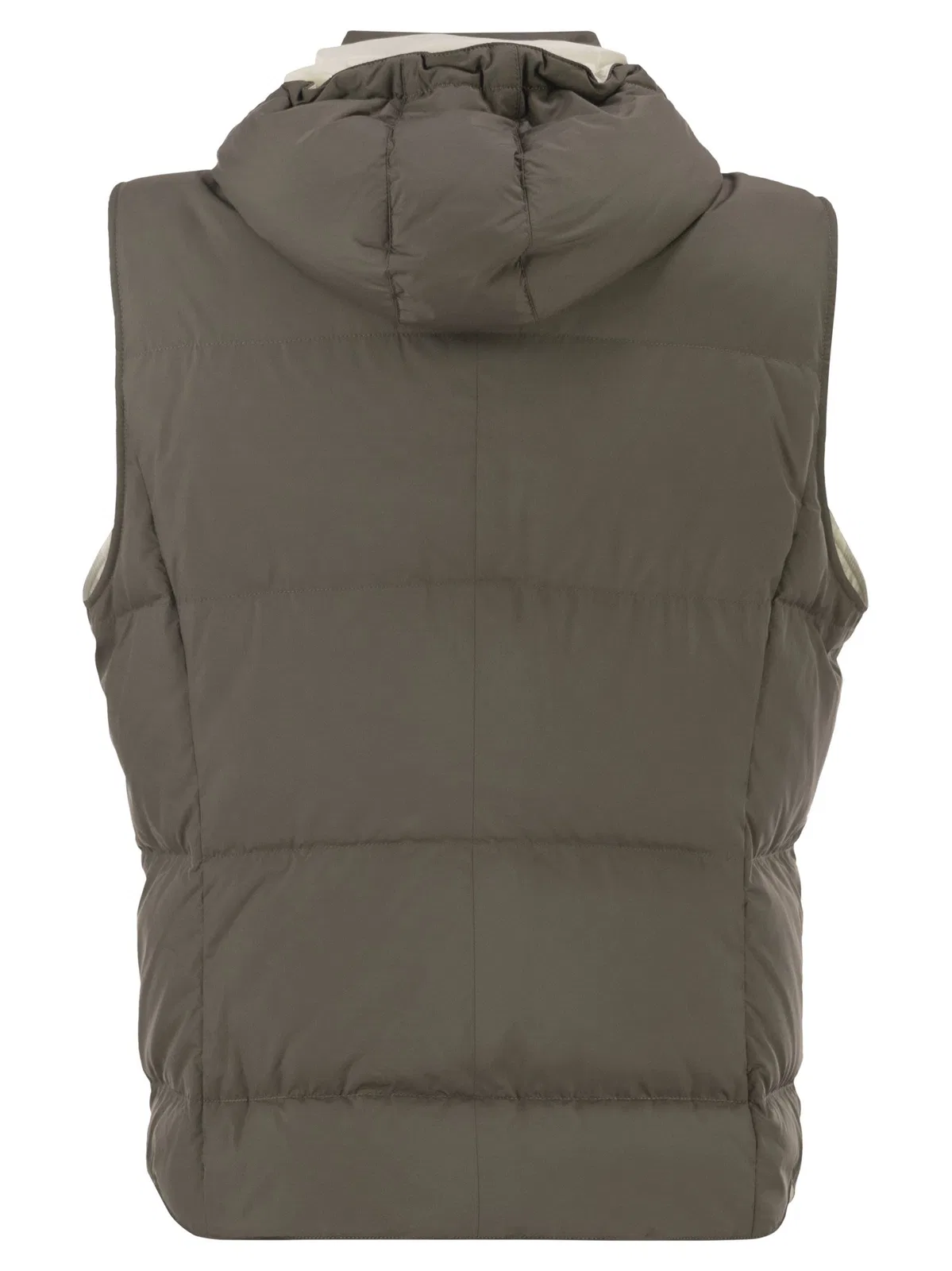 Brunello Cucinelli Padded Hooded Gilet In Technical Fabric