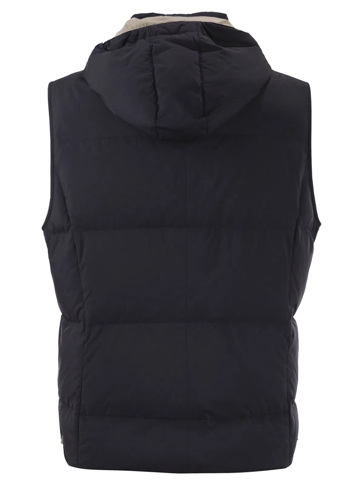 Brunello Cucinelli Padded Hooded Gilet In Technical Fabric