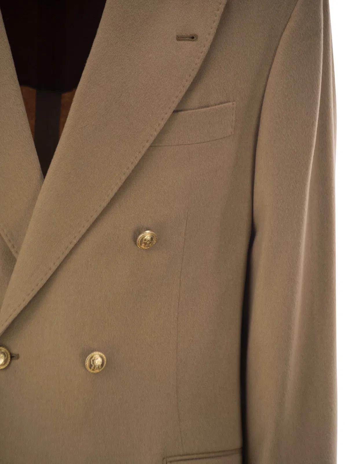 Brunello Cucinelli Double-Breasted Pure Camel Hair Blazer W