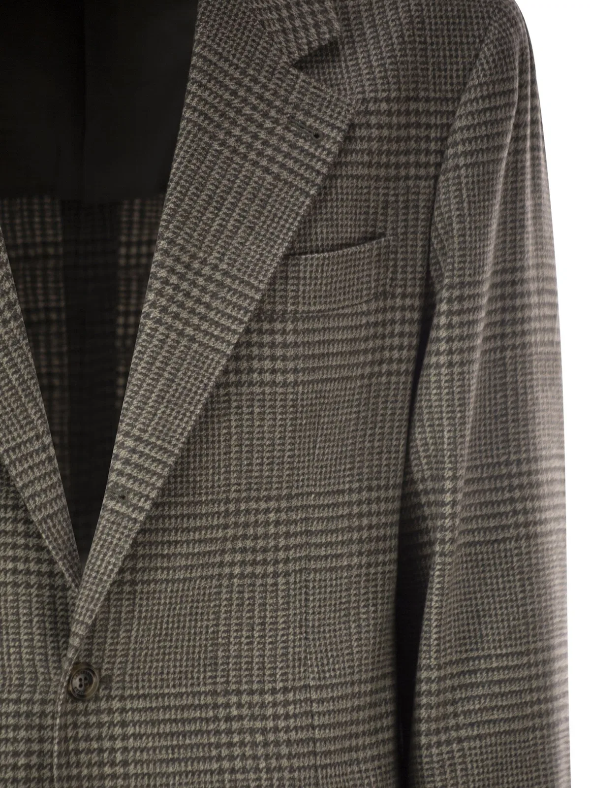 Brunello Cucinelli Prince Of Wales Wool And Cashmere Blazer