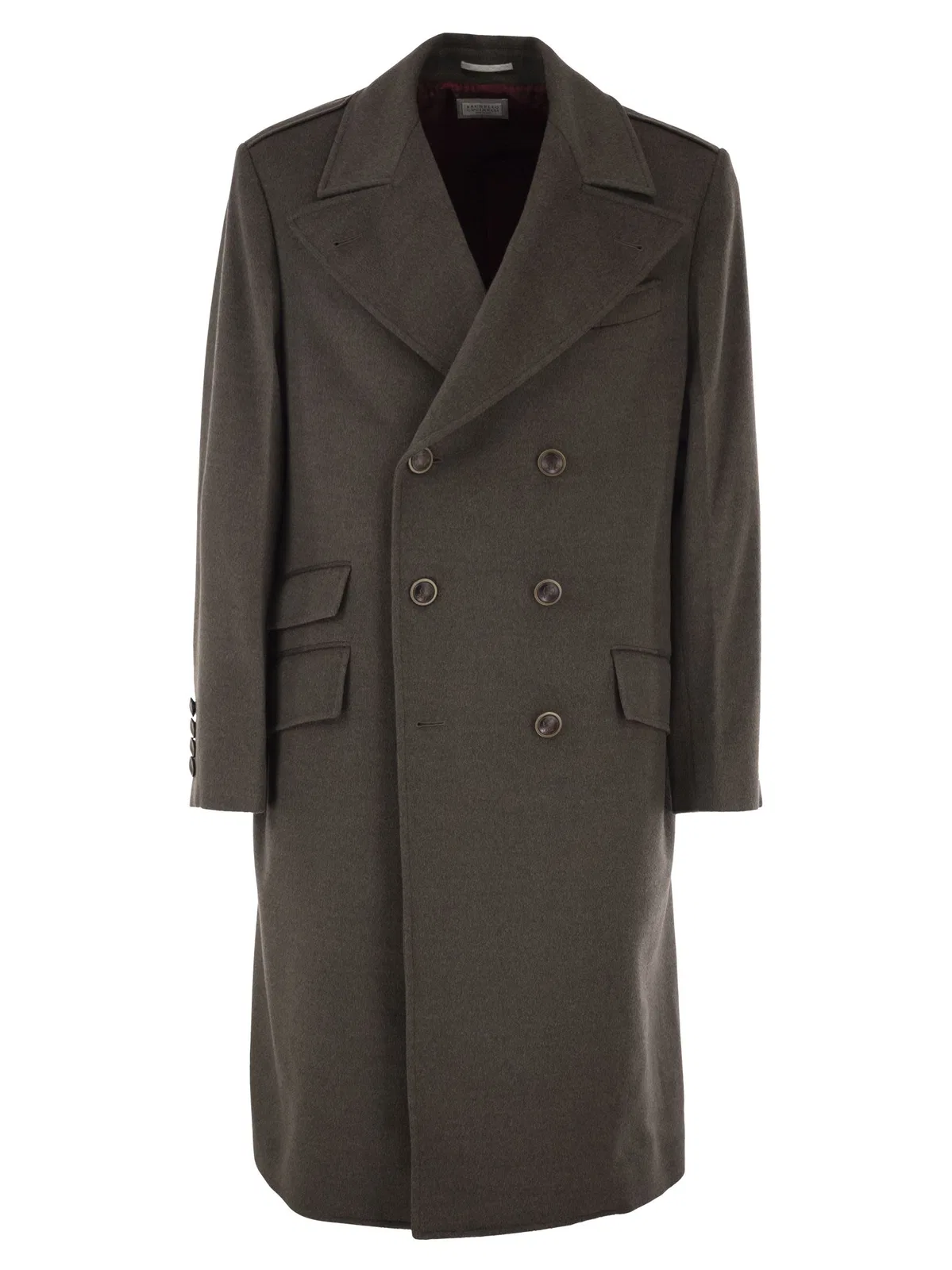 Brunello Cucinelli Double-Breasted Pure Wool Tailored Coat