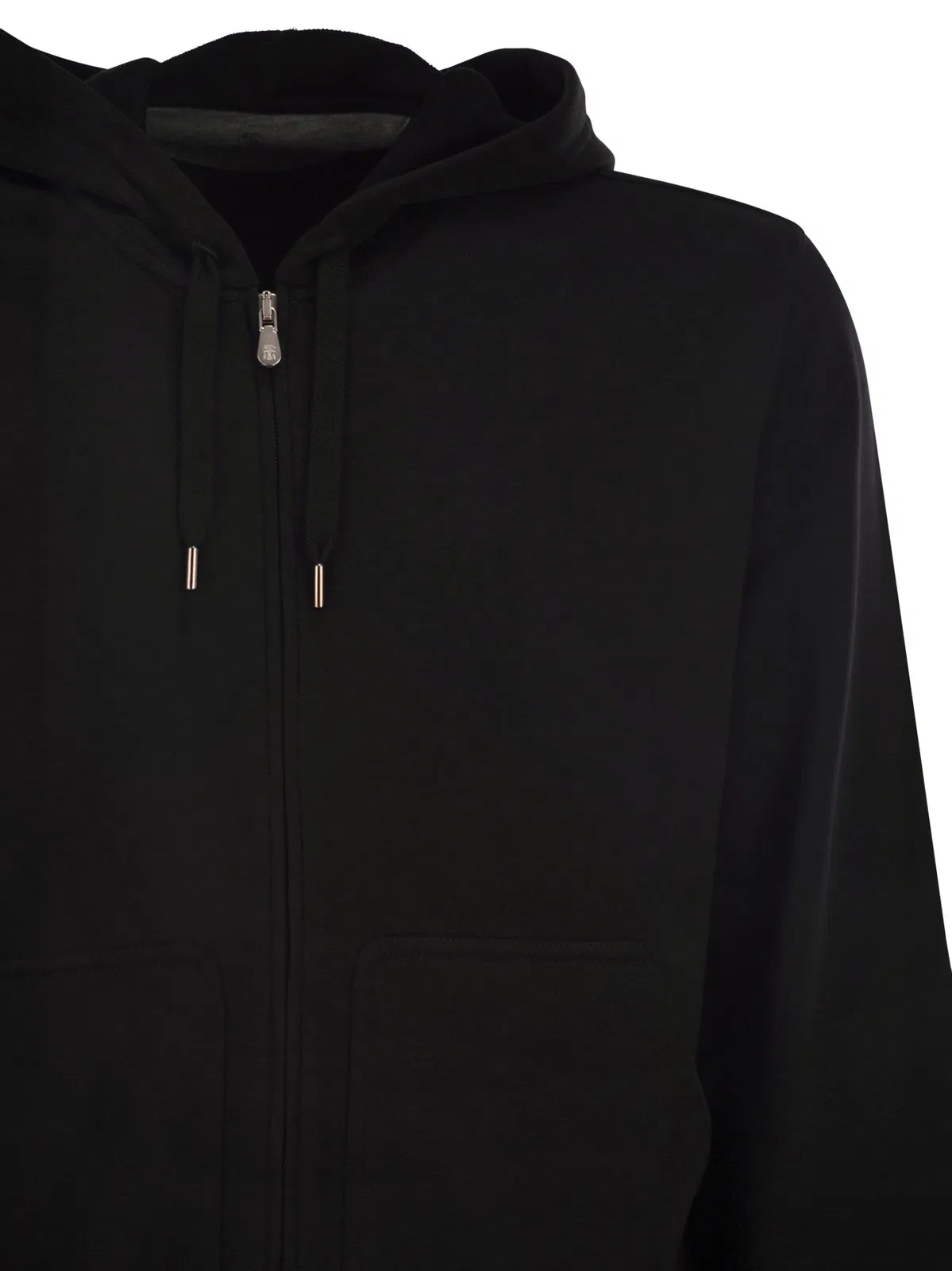 Brunello Cucinelli Cotton Fleece Topwear With Zip And Hood