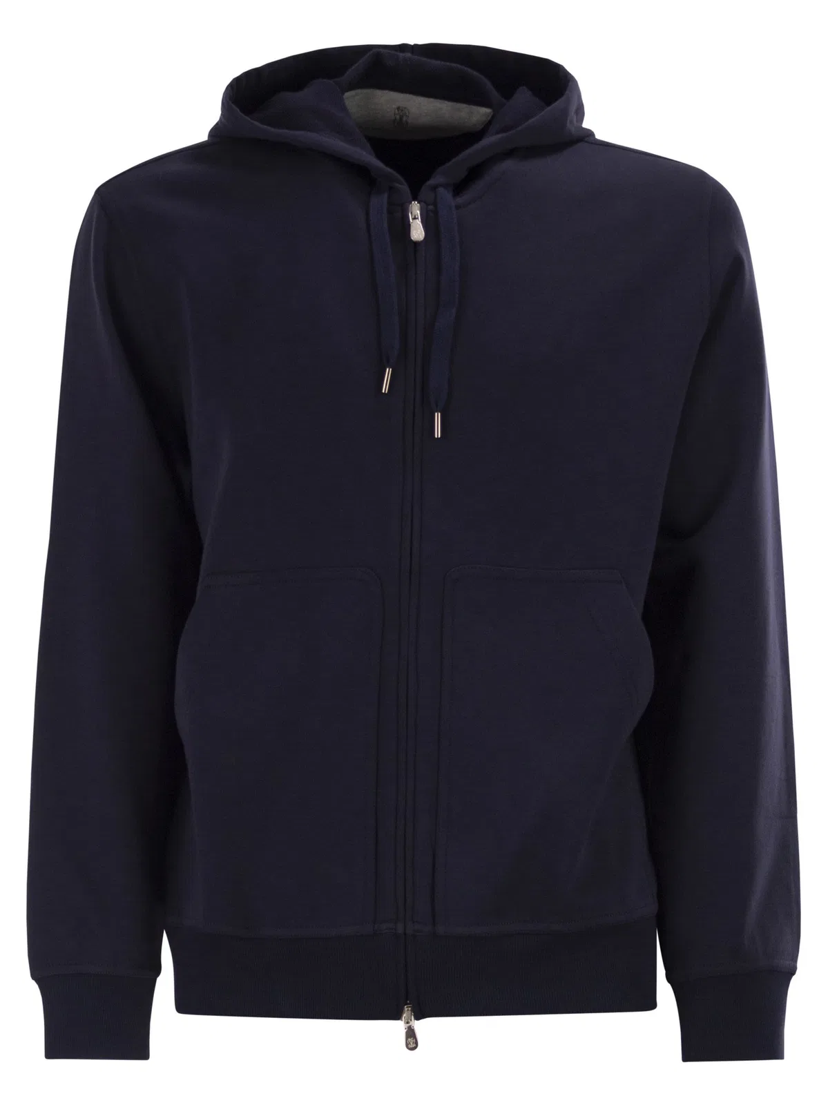 Brunello Cucinelli Cotton Fleece Topwear With Zip And Hood