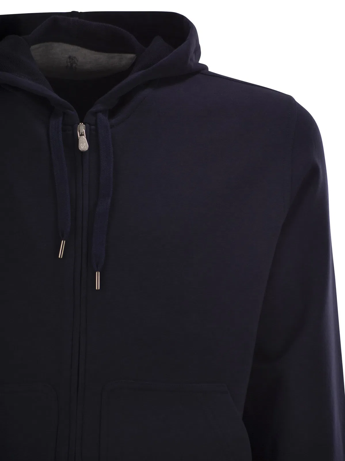 Brunello Cucinelli Cotton Fleece Topwear With Zip And Hood
