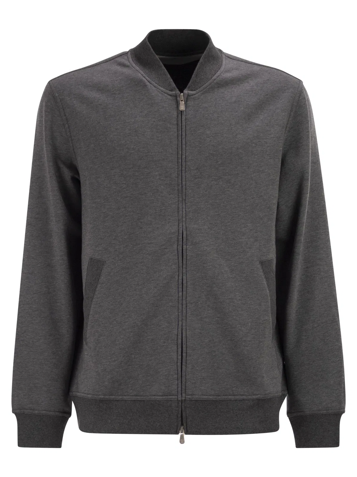 Brunello Cucinelli Techno Cotton Fleece Topwear With Zip
